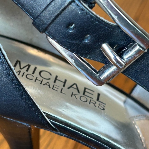 Michael Kors Black Leather Strappy Stiletto Pump Sandals Size 8 - Picture 13 of 16